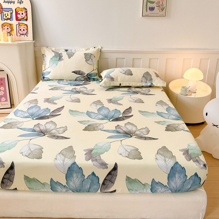 91家纺网 家纺一手货源 找家纺 2025新款加厚生态磨毛床笠四件套 水墨江南