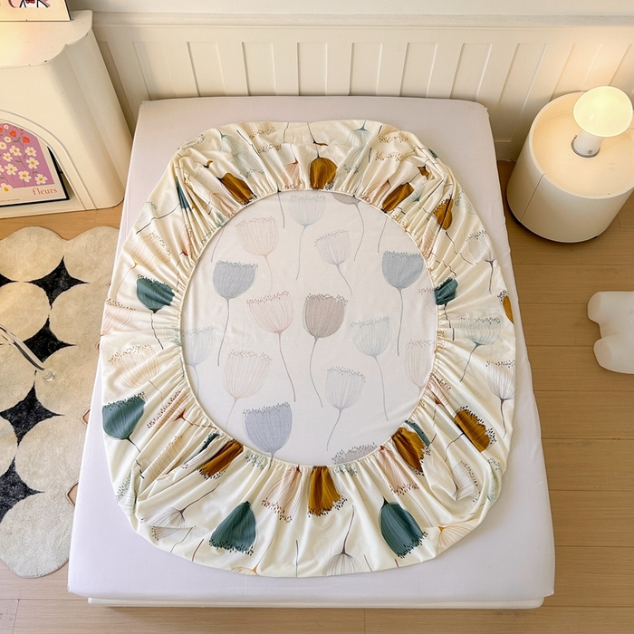 91家纺网 家纺一手货源 找家纺 2025新款加厚生态磨毛床笠四件套 花开浪漫