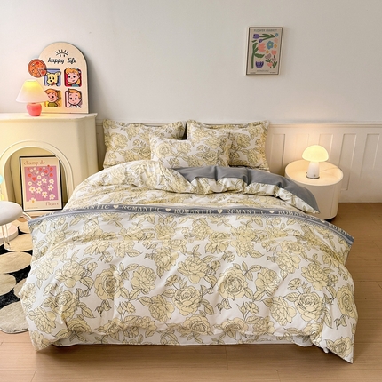 2025新款加厚生态磨毛床单四件套 初恋
