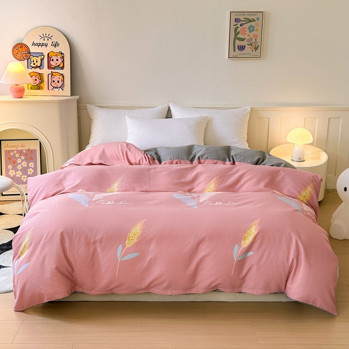 91家纺网 家纺一手货源 找家纺 2025新款加厚生态磨毛单被套 花羽庭