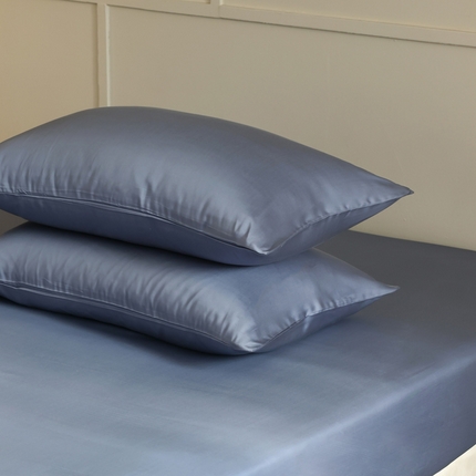 91家纺网 家纺一手货源 找家纺 轩和 2025新款A类LF60S兰精天丝单品枕套 劳伦蓝