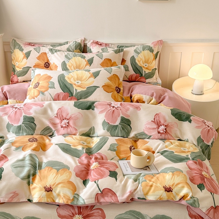 91家纺网 家纺一手货源 找家纺 2025新款加厚生态磨毛床单四件套 梦若菲