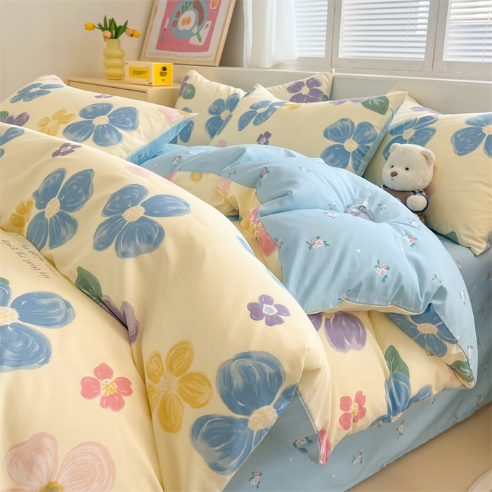 91家纺网 家纺一手货源 找家纺 红馆 2025年全棉12868印花系列四件套花屿芷