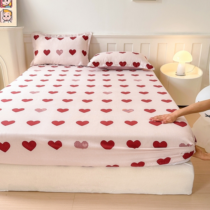 91家纺网 家纺一手货源 找家纺 2025新款加厚生态磨毛床笠四件套 完美恋人