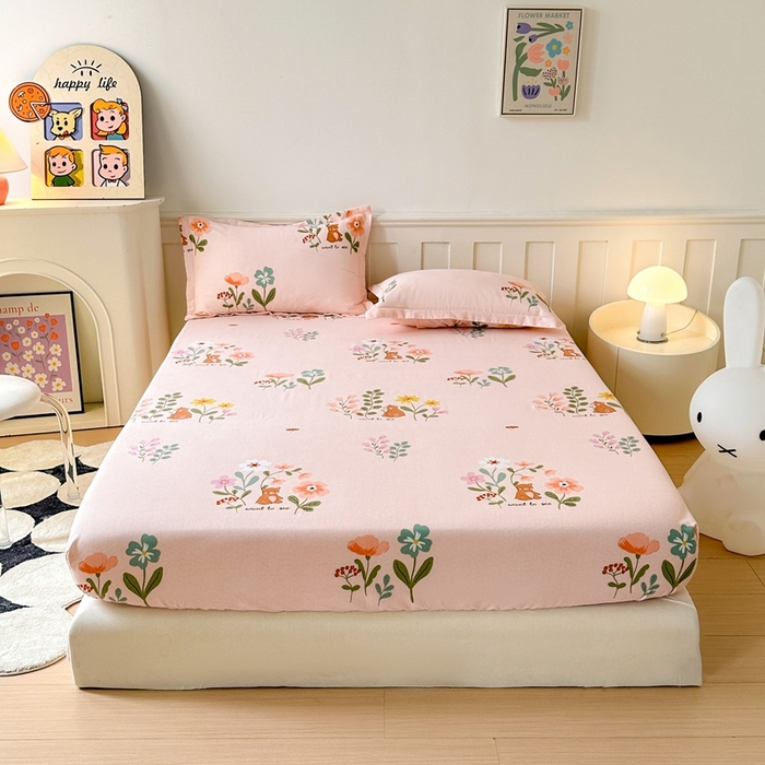 91家纺网 家纺一手货源 找家纺 2025新款加厚生态磨毛单床笠 西西里