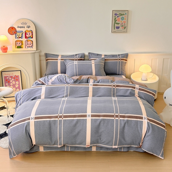 91家纺网 家纺一手货源 找家纺 2025新款加厚生态磨毛床单四件套 兰迪