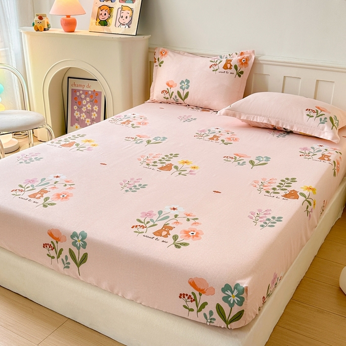 91家纺网 家纺一手货源 找家纺 2025新款加厚生态磨毛床笠四件套 西西里