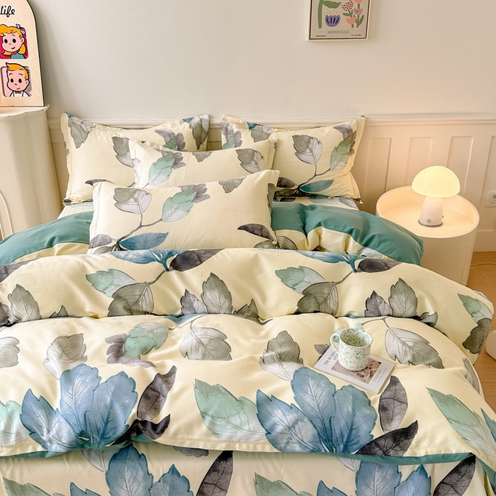 91家纺网 家纺一手货源 找家纺 2025新款加厚生态磨毛床单四件套 水墨江南