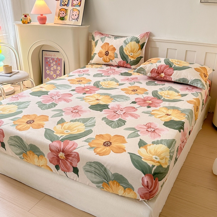 91家纺网 家纺一手货源 找家纺 2025新款加厚生态磨毛床笠四件套 梦若菲