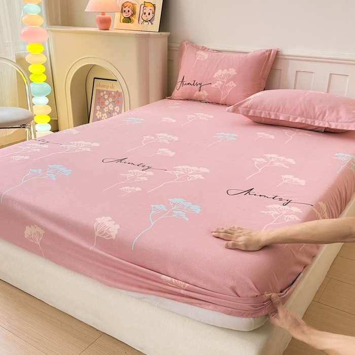 91家纺网 家纺一手货源 找家纺 2025新款加厚生态磨毛床笠四件套 清风觅影