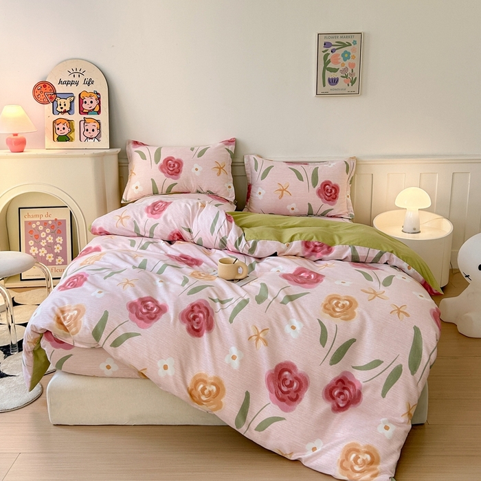 91家纺网 家纺一手货源 找家纺 2025新款加厚生态磨毛床笠四件套 知否