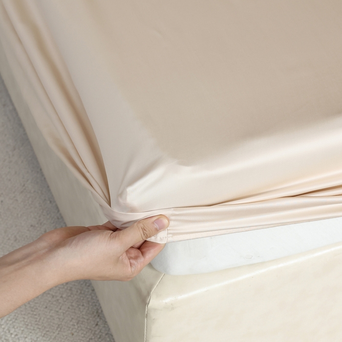 91家纺网 家纺一手货源 找家纺 轩和 2025新款A类LF60S兰精天丝单品床笠 奶酪黄