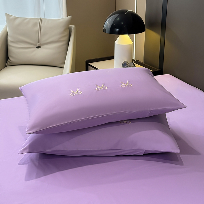 91家纺网 家纺一手货源 找家纺 2024新款高密度13376全棉（蝶舞）四件套 蝶舞（紫色）