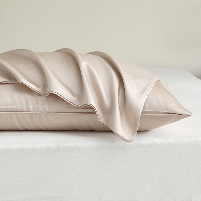 91家纺网 家纺一手货源 找家纺 轩和 2025新款A类LF60S兰精天丝单品枕套 铂光金