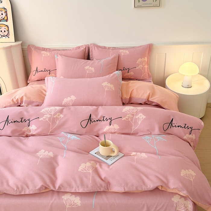 91家纺网 家纺一手货源 找家纺 2025新款加厚生态磨毛床单四件套 清风觅影