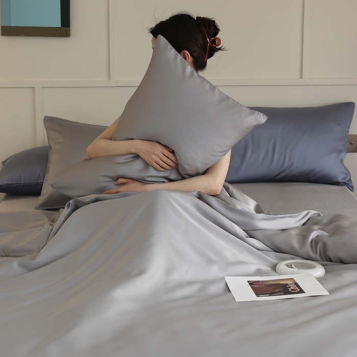 91家纺网 家纺一手货源 找家纺 轩和 2025新款A类LF60S兰精天丝单品被套 伯爵灰