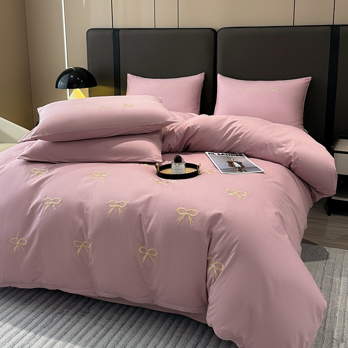 91家纺网 家纺一手货源 找家纺 2024新款高密度13376全棉（蝶舞）四件套 蝶舞（讴歌粉）