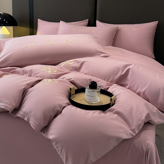 91家纺网 家纺一手货源 找家纺 2024新款高密度13376全棉（蝶舞）四件套 蝶舞（讴歌粉）