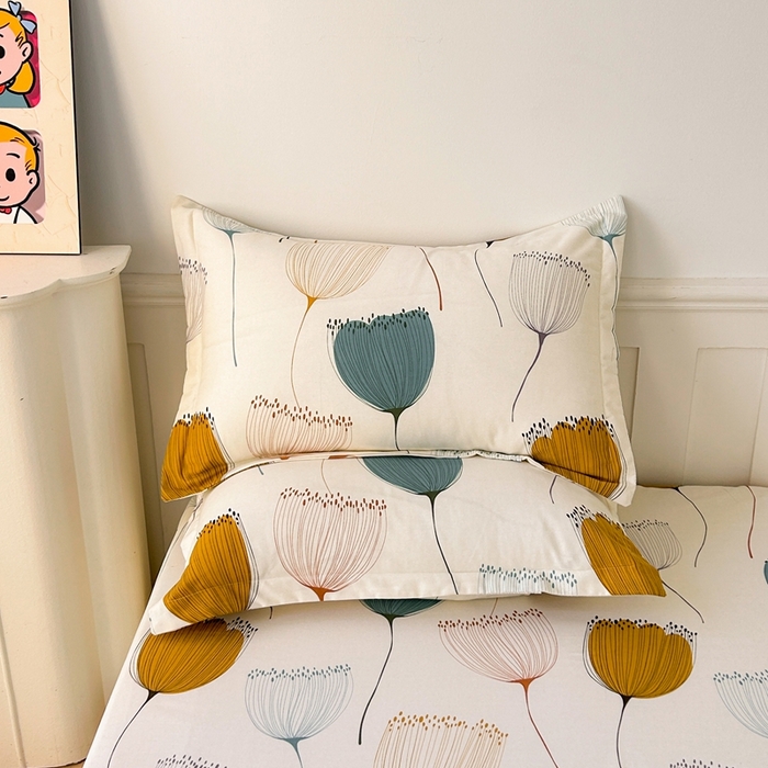 91家纺网 家纺一手货源 找家纺 2025新款加厚生态磨毛单枕套 花开浪漫