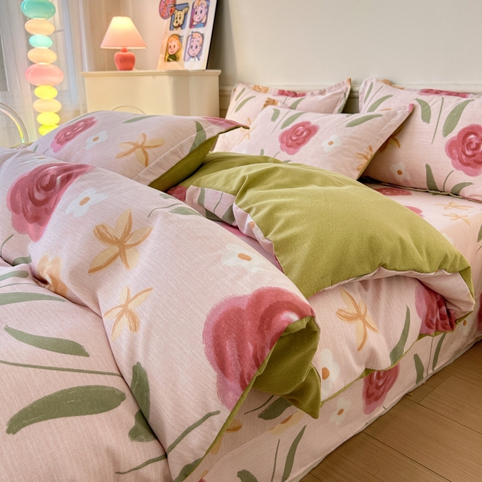 91家纺网 家纺一手货源 找家纺 2025新款加厚生态磨毛床单四件套 知否