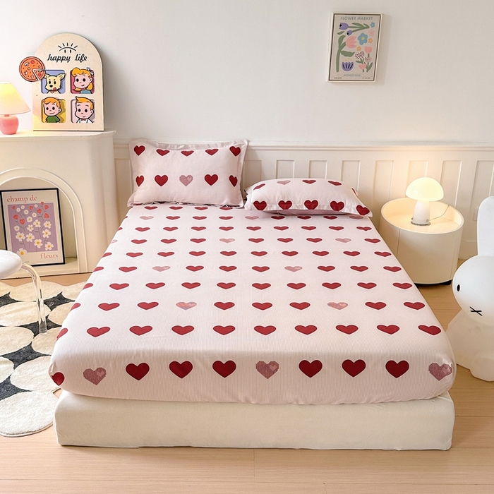 91家纺网 家纺一手货源 找家纺 2025新款加厚生态磨毛单床笠 完美恋人