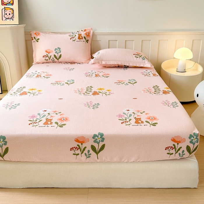 91家纺网 家纺一手货源 找家纺 2025新款加厚生态磨毛单床笠 西西里