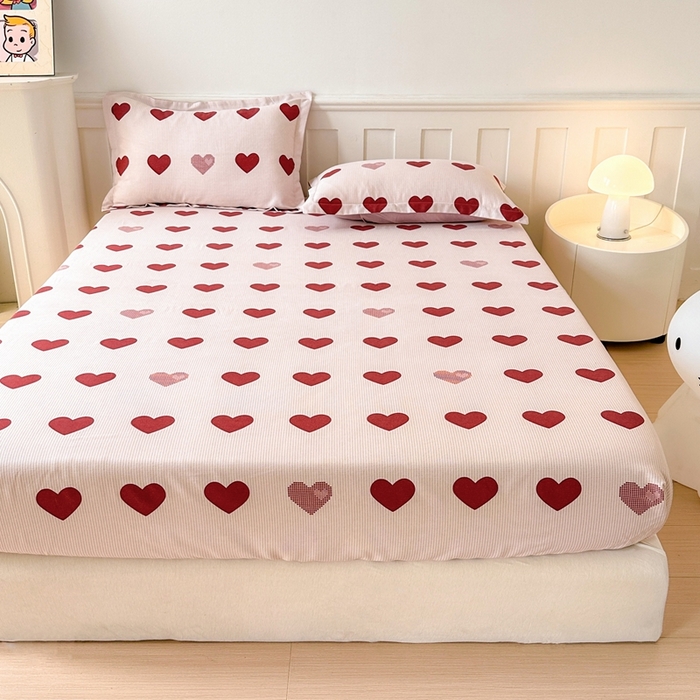 91家纺网 家纺一手货源 找家纺 2025新款加厚生态磨毛床笠四件套 完美恋人