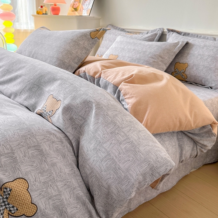 91家纺网 家纺一手货源 找家纺 2025新款加厚生态磨毛床单四件套 罗拉