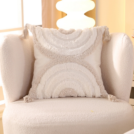 91家纺网 家纺一手货源 找家纺 （总）囍莱家纺 2024新款立体簇绒棉麻绣花抱枕G064