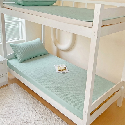 漫时光 2025新款纯棉素色床盖学生宿舍夹棉床笠 露草蓝