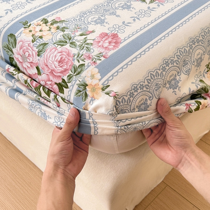 91家纺网 家纺一手货源 找家纺 2025新款加厚生态磨毛床笠四件套 法芙娜