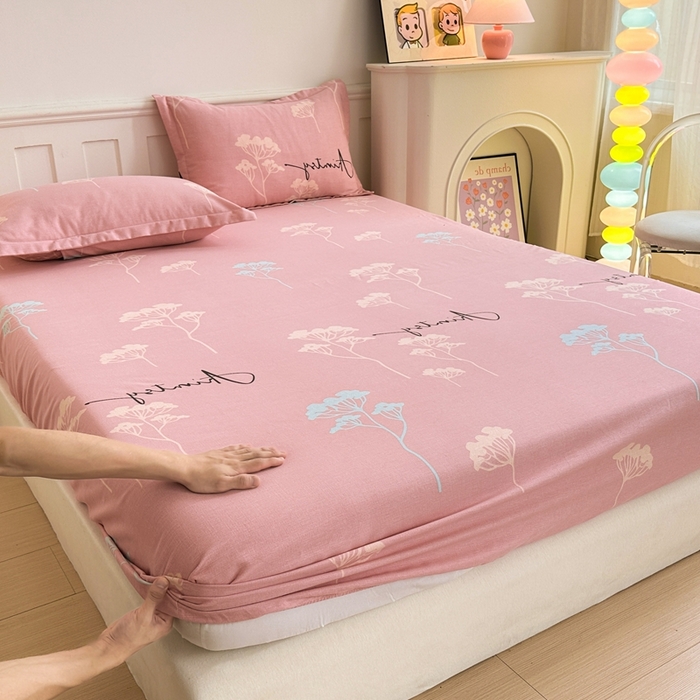 91家纺网 家纺一手货源 找家纺 2025新款加厚生态磨毛单床笠 清风觅影