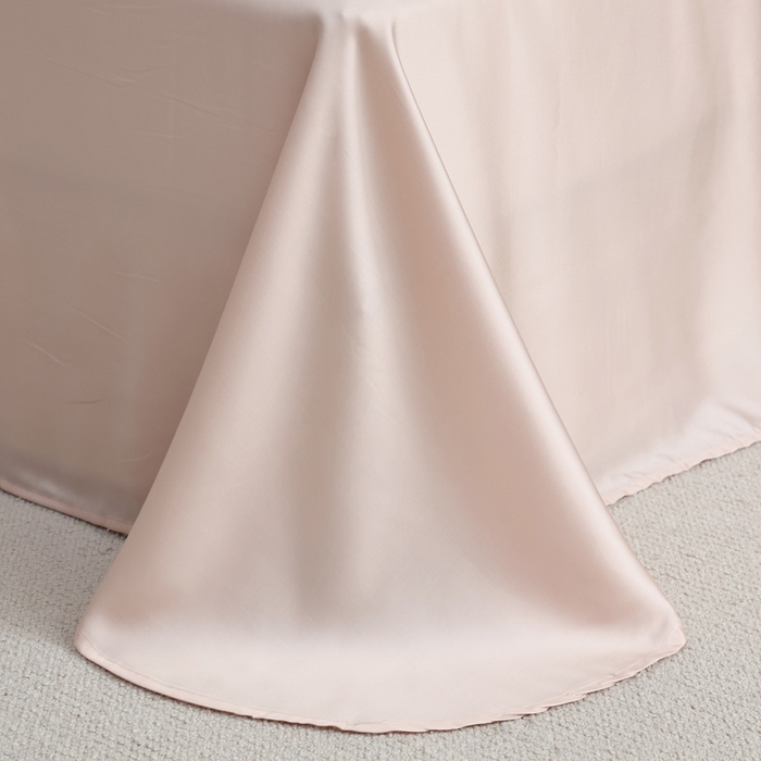 91家纺网 家纺一手货源 找家纺 轩和 2025新款A类LF60S兰精天丝单品床单 告白粉