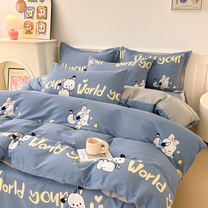 91家纺网 家纺一手货源 找家纺 2025新款加厚生态磨毛单枕套 萌宠宝贝