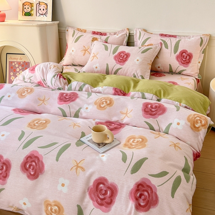 91家纺网 家纺一手货源 找家纺 2025新款加厚生态磨毛床单四件套 知否