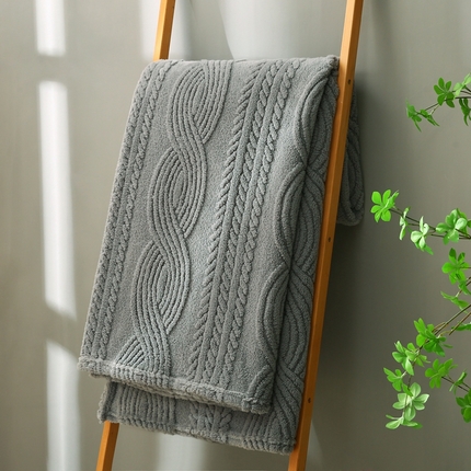 91家纺网 家纺一手货源 找家纺 巴木赫 2024新款8字塔芙绒毯子毛毯 深灰