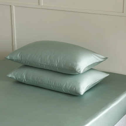 91家纺网 家纺一手货源 找家纺 轩和 2025新款A类LF60S兰精天丝单品枕套 春熙绿