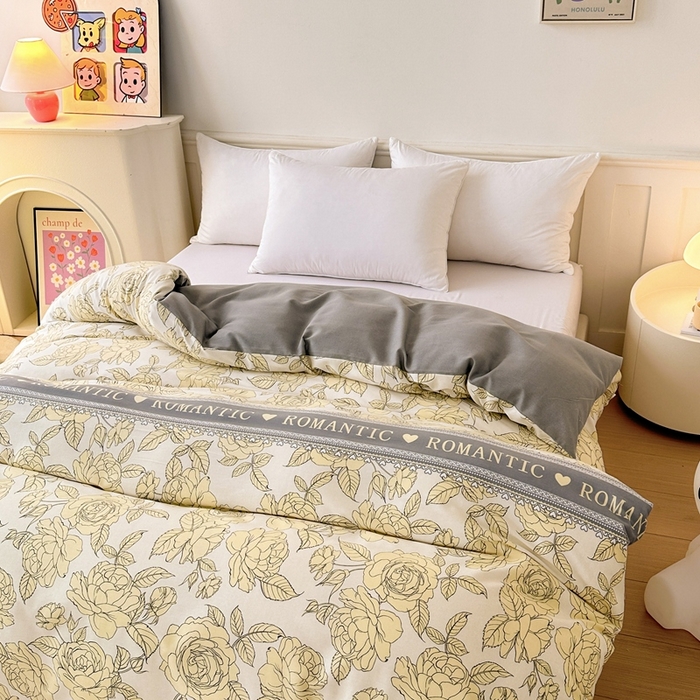 91家纺网 家纺一手货源 找家纺 2025新款加厚生态磨毛单被套 初恋