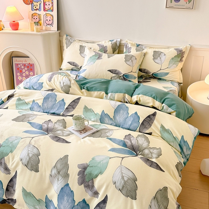 91家纺网 家纺一手货源 找家纺 2025新款加厚生态磨毛床单四件套 水墨江南