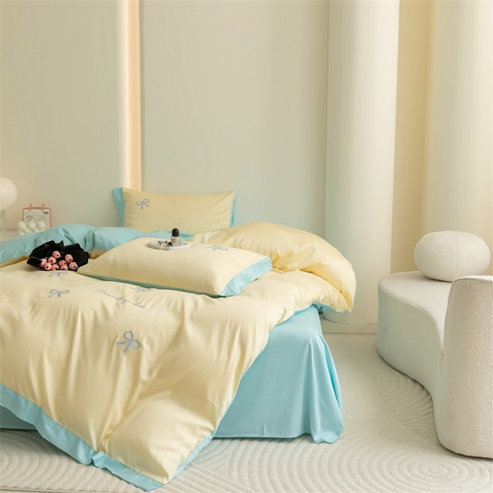 91家纺网 家纺一手货源 找家纺 （总）小久久（小九九） 2024新款A类全棉刺绣四件套-甜梦