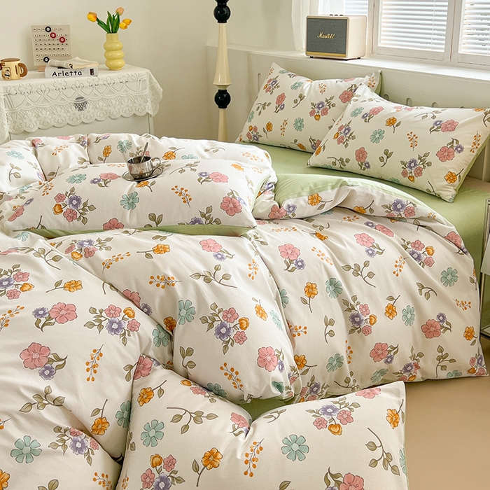 91家纺网 家纺一手货源 找家纺 红馆 2025年全棉12868印花系列四件套满天星