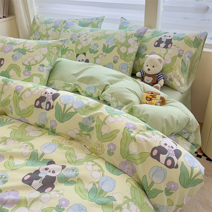 91家纺网 家纺一手货源 找家纺 红馆 2025年全棉12868印花系列四件套恋恋夏日