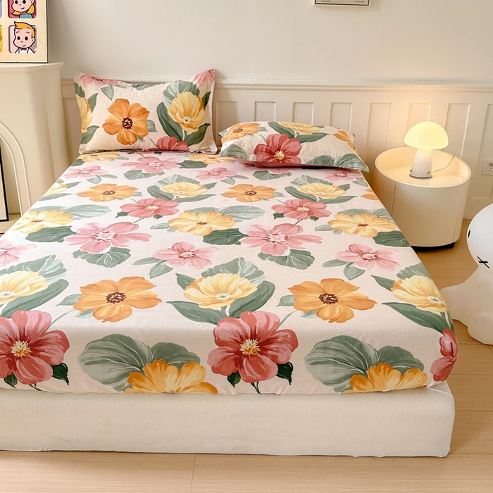 91家纺网 家纺一手货源 找家纺 2025新款加厚生态磨毛床笠四件套 梦若菲