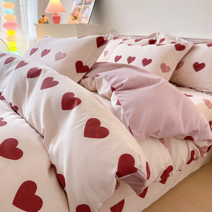 91家纺网 家纺一手货源 找家纺 2025新款加厚生态磨毛床单四件套 完美恋人