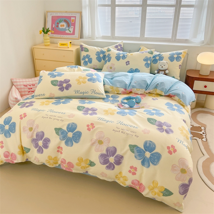 91家纺网 家纺一手货源 找家纺 红馆 2025年全棉12868印花系列四件套花屿芷