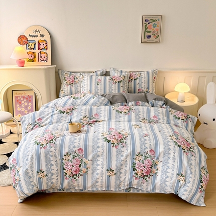 2025新款加厚生态磨毛床单四件套 法芙娜