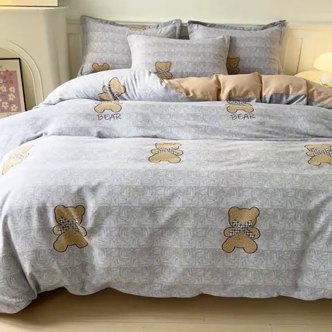 91家纺网 家纺一手货源 找家纺 2025新款加厚生态磨毛床单四件套 罗拉