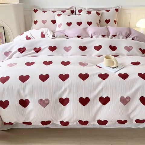 91家纺网 家纺一手货源 找家纺 2025新款加厚生态磨毛床单四件套 完美恋人