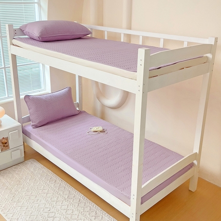 91家纺网 家纺一手货源 找家纺 漫时光 2025新款纯棉素色床盖学生宿舍夹棉床笠 绝绝紫