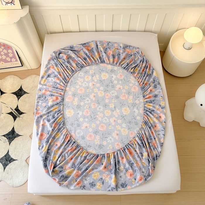 91家纺网 家纺一手货源 找家纺 2025新款加厚生态磨毛床笠四件套 花香四溢